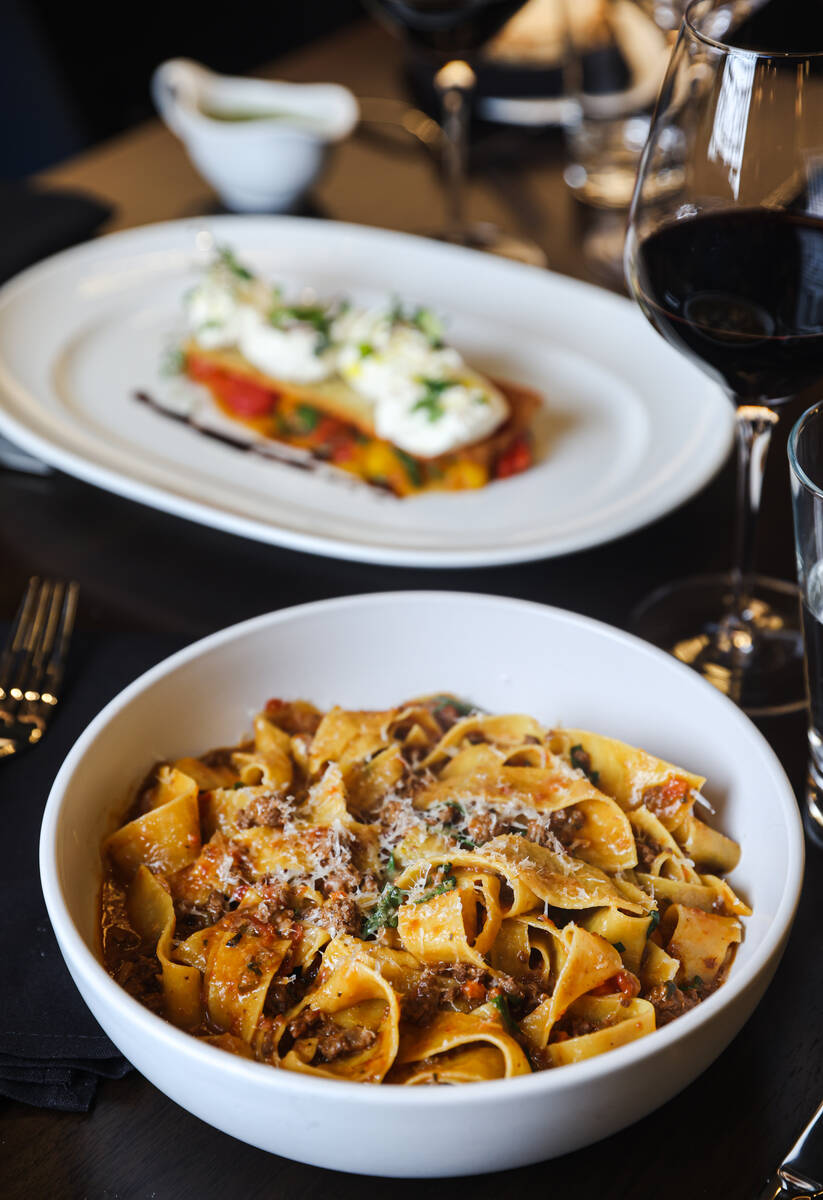 The dry aged beef bolognese from Emmitt’s, located at the Fashion Show mall in Las Vegas, Mo ...