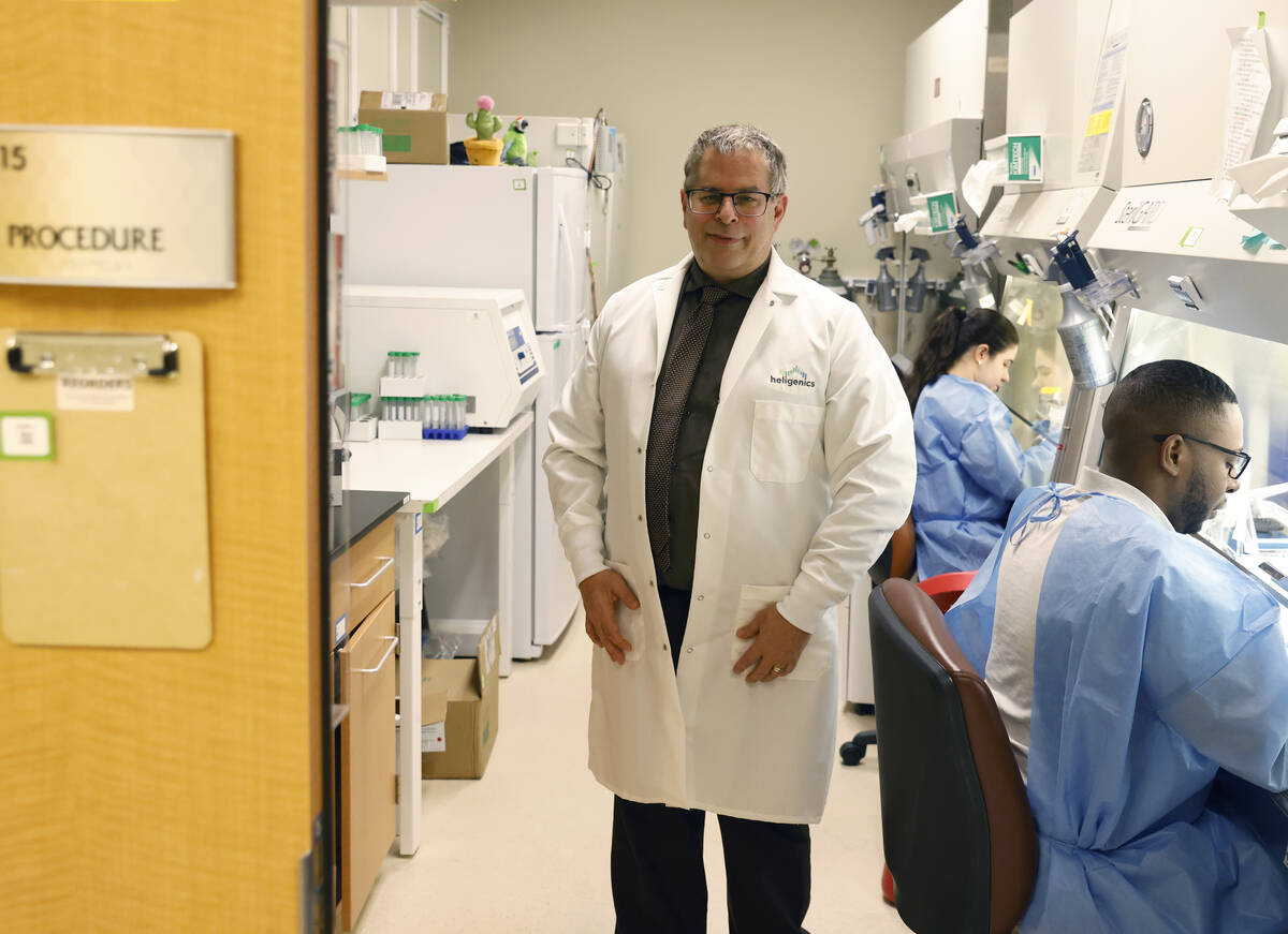 Dr. Martin Schiller, the founder of Heligenics, poses for a photo at Heligenics' lab, on Monday ...