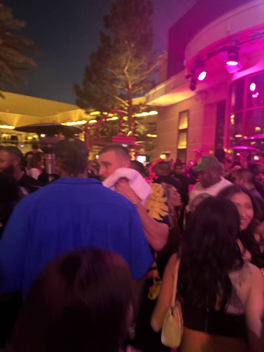 Travis Kelce is shown at XS Nightclub and Encore Beach Club on Saturday, Feb. 24, 2024. (John K ...