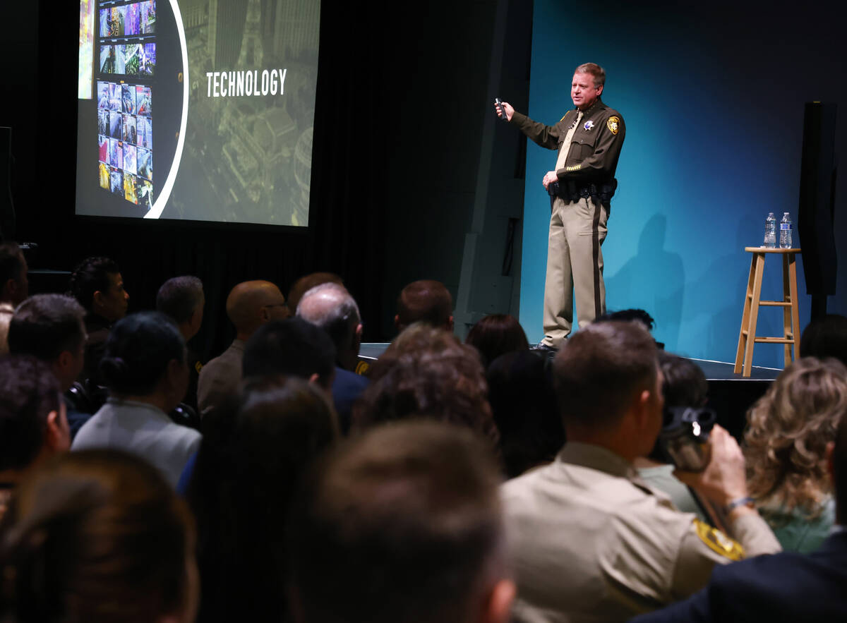 LVMPD Sheriff Kevin McMahill delivers the State of the Department at the Sphere on Monday, Feb. ...