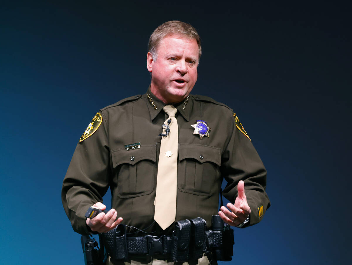 LVMPD Sheriff Kevin McMahill delivers the State of the Department at the Sphere on Monday, Feb. ...