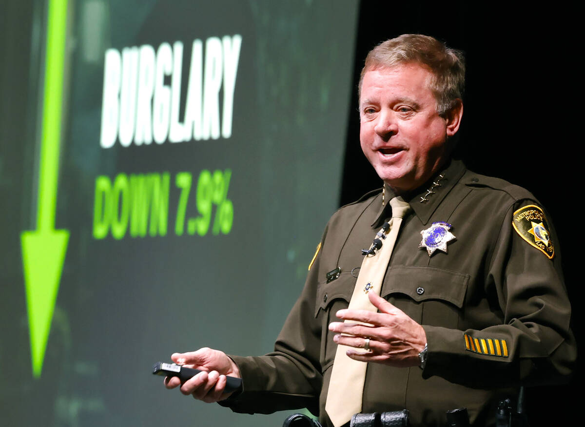 LVMPD Sheriff Kevin McMahill delivers the State of the Department at the Sphere on Monday, Feb. ...