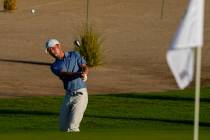 Doug Ghim, of the United States, chips on the 14th green during the first round of the Mexico O ...