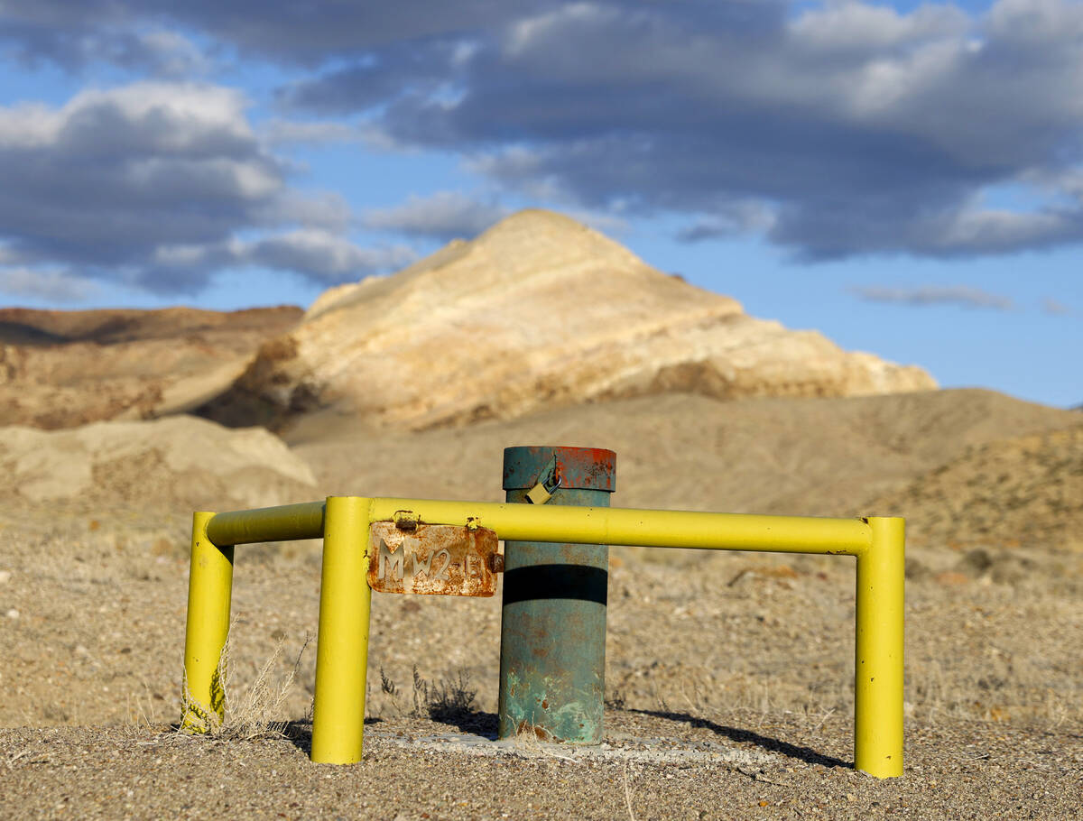 A groundwater monitoring well is seen near the Rhyolite Ridge lithium-boron mine project site o ...