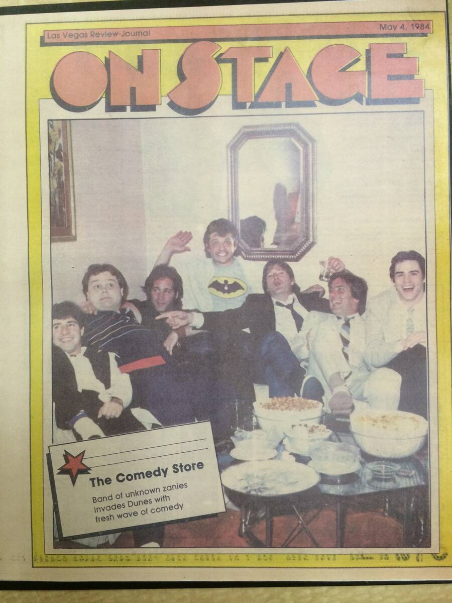 The May 4, 1984 issue of the Review-Journal's On Stage magazine. From left: Harry Basil, Louie ...