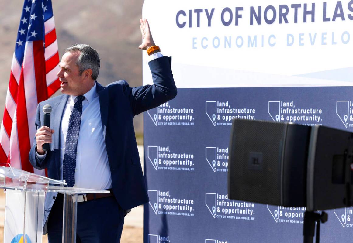 North Las Vegas City Manager Ryann Juden speaks at the groundbreaking ceremony for the Apex Wat ...
