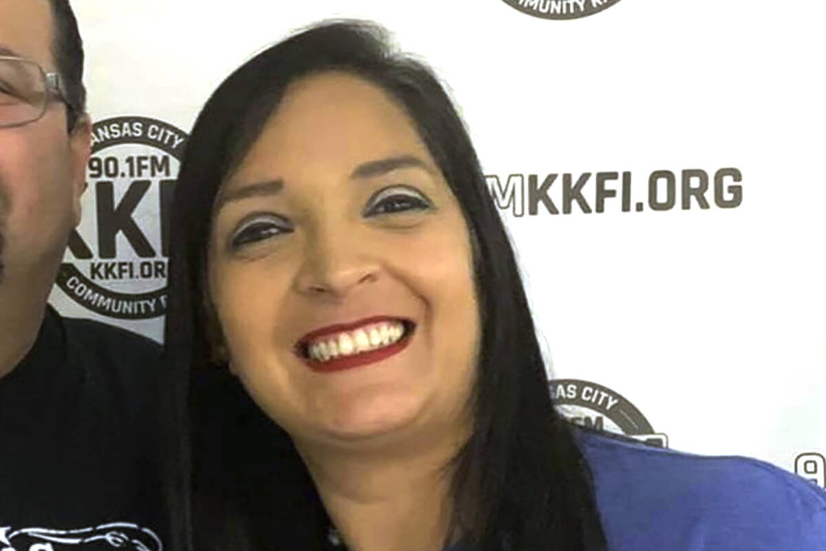 This photo provided by KKFI 90.1FM shows Lisa Lopez-Galvan. Known as Lisa G on KKFI-FM, host of ...