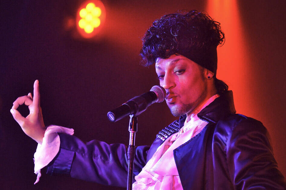 Jason Tenner performs as Prince during "Purple Reign" at the D Las Vegas hotel-casino at 301 Fr ...