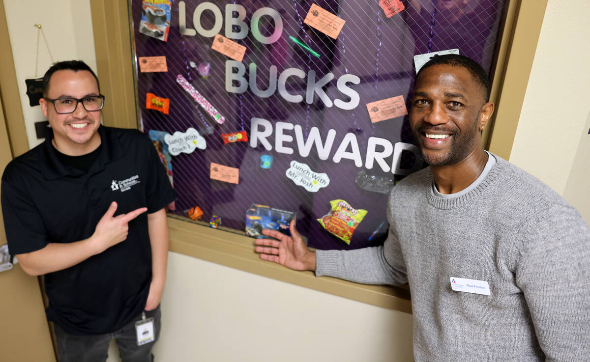 Communities In Schools of Southern Nevada Site Coordinators Joshua Rivera, left, and Raul Fenti ...