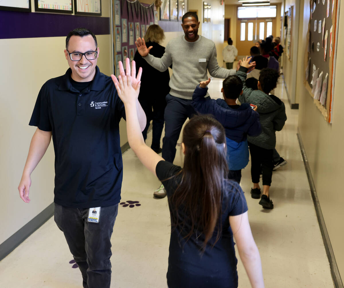 Communities In Schools of Southern Nevada Site Coordinators Joshua Rivera, left, and Raul Fenti ...