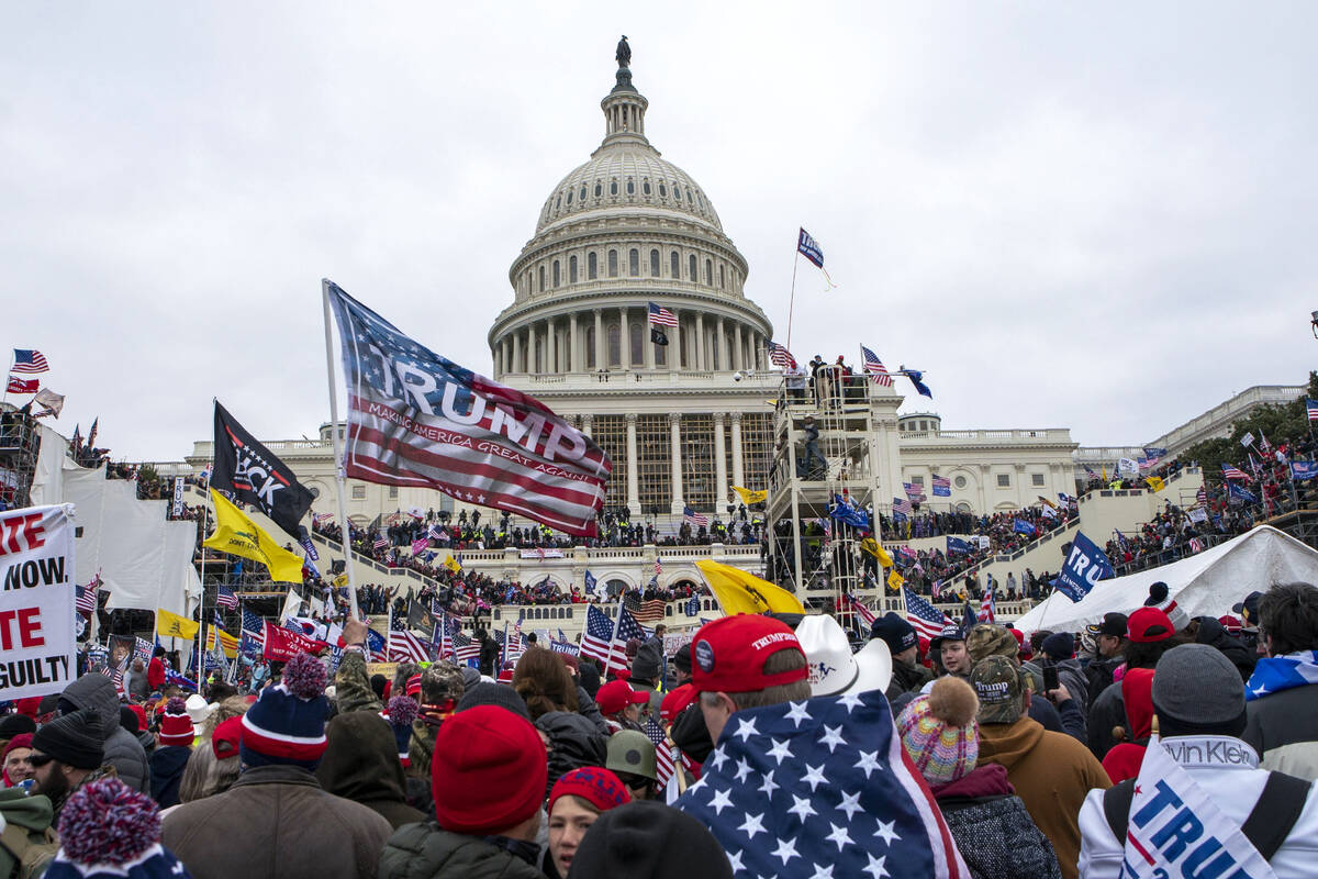 Insurrections loyal to President Donald Trump at the U.S. Capitol in Washington on Jan. 6, 2021 ...