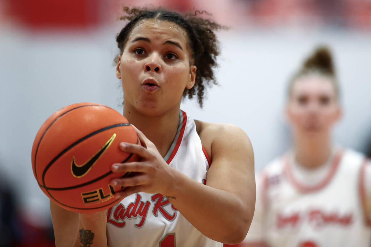 UNLV Lady Rebels forward Nneka Obiazor (1) shoots a free throw during the second half of an NCA ...