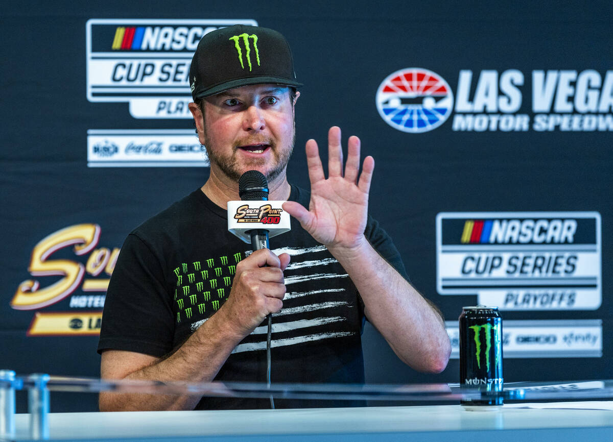 Kurt Busch talks about his future as he addresses the media during a news conference prior to t ...