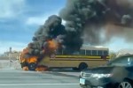 School bus catches fire in Summerlin