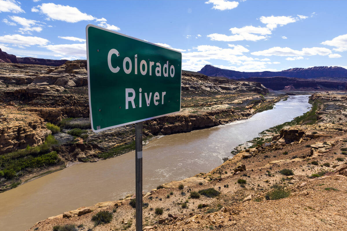 The Colorado River meanders within the Glen Canyon National Recreation Area near the Hite Cross ...