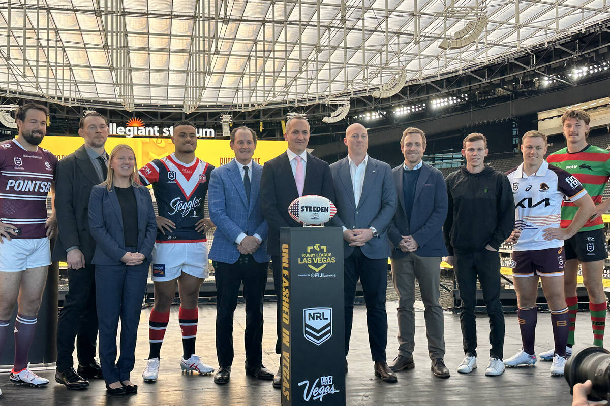 The National Rugby League will play its first matches in America on March 2, 2024, at Allegiant ...