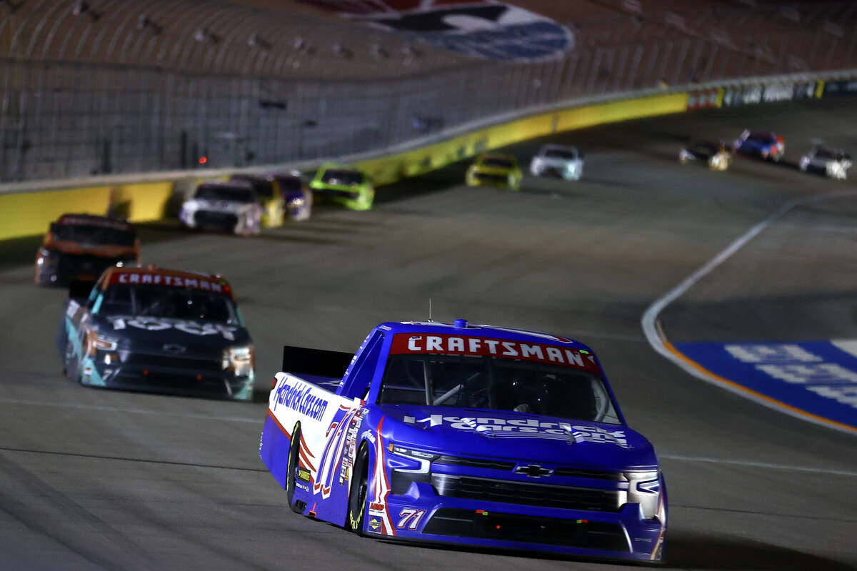 Rajah Caruth (71) round the track during the Victoria's Voice Foundation 200 NASCAR Craftsman T ...