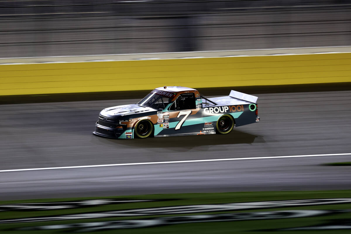 Kyle Busch rounds the track during the Victoria's Voice Foundation 200 NASCAR Craftsman Truck S ...
