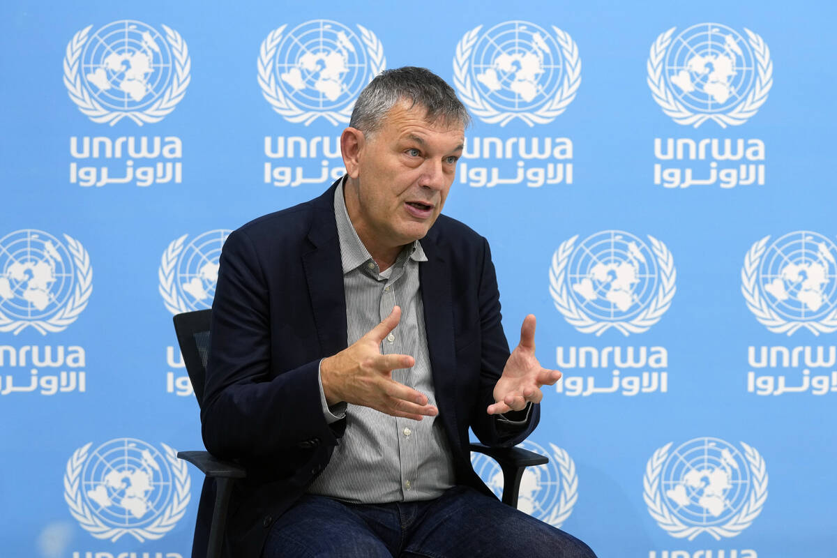 FILE - The Commissioner-General of the U.N. agency for Palestinian refugees, Philippe Lazzarini ...