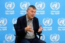 FILE - The Commissioner-General of the U.N. agency for Palestinian refugees, Philippe Lazzarini ...
