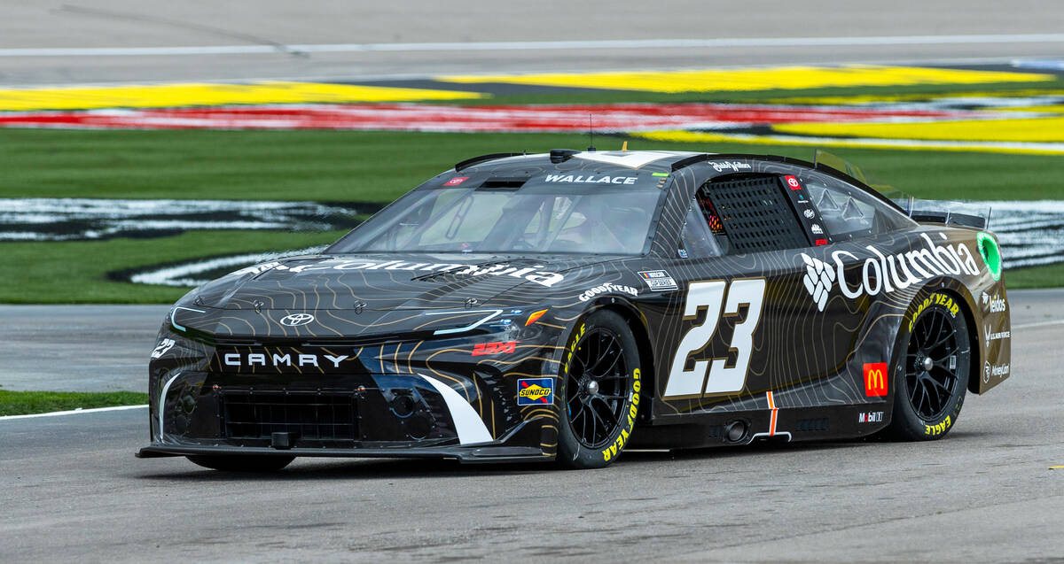 Driver Bubba Wallace, #23 with 23XI Racing Toyota, readies to take a lap during the Pennzoil 40 ...