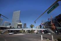 The intersection of Las Vegas Boulevard and Park Avenue is seen, Wednesday, Sept. 21, 2022, in ...