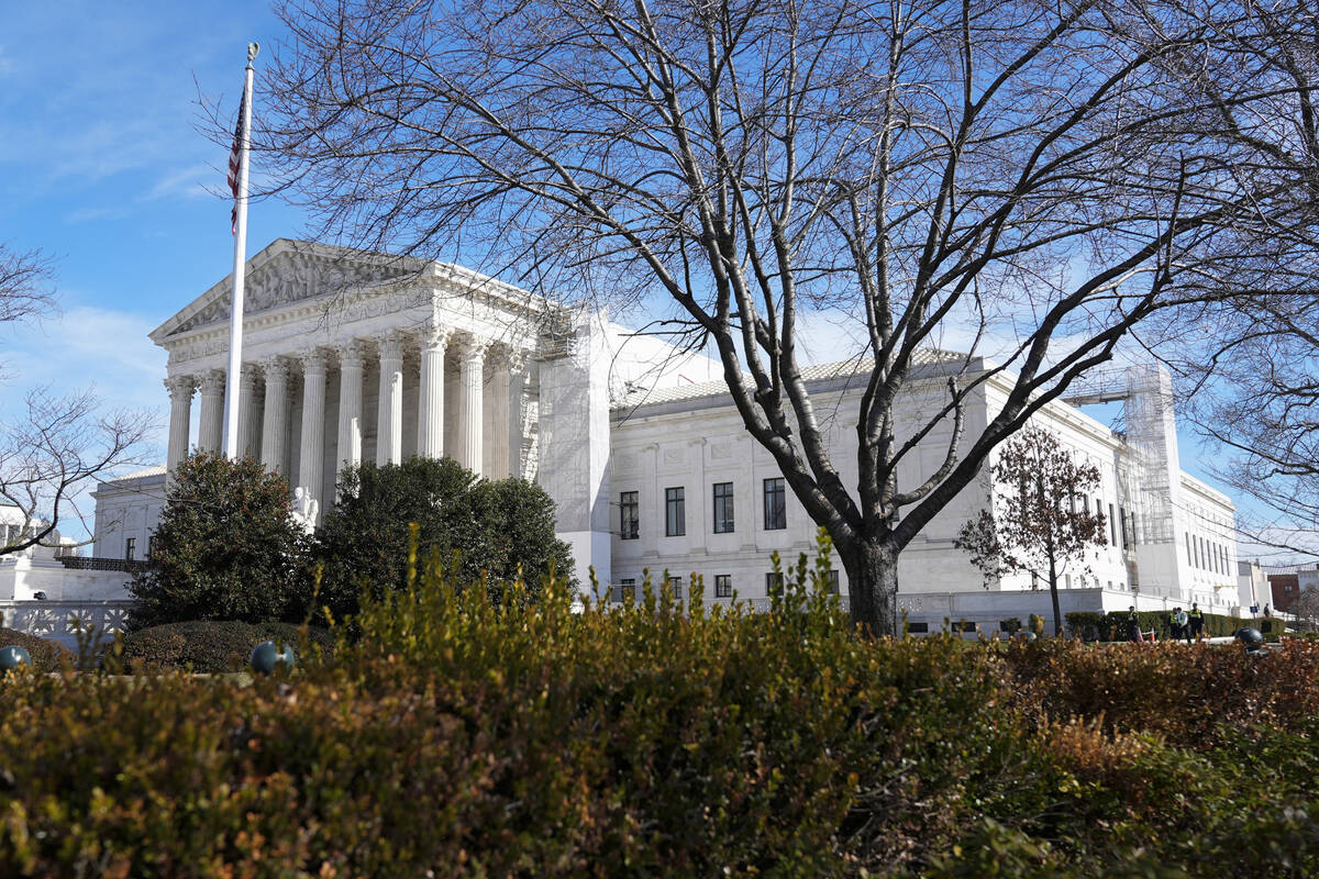 The U.S. Supreme Court is seen, Thursday, Feb. 8, 2024, in Washington. (AP Photo/Mariam Zuhaib)