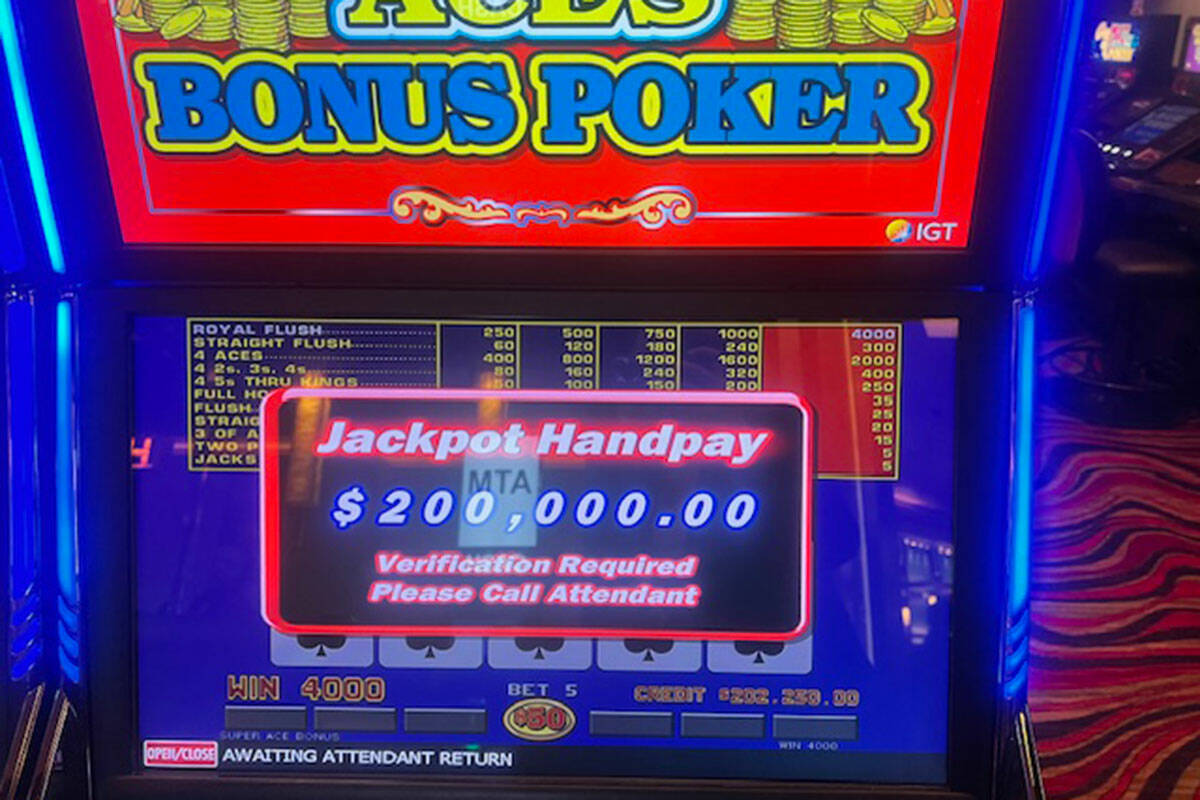 A $200,000 jackpot hit at Red Rock Casino & Resort on Saturday, March 2, 2024. (Station Casinos)