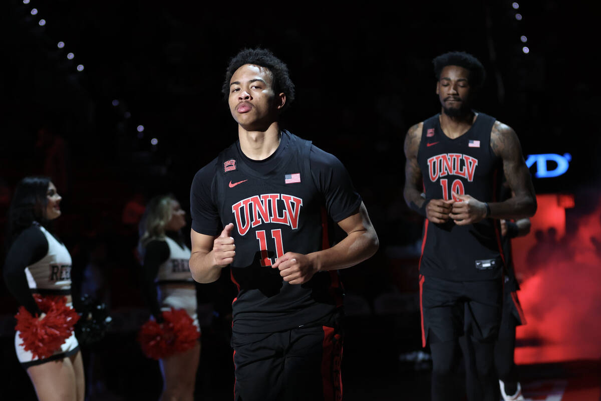 UNLV Rebels guard Dedan Thomas Jr. (11) takes the court for an NCAA college basketball game aga ...