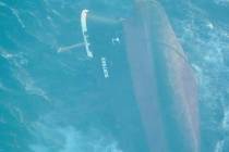 This undated photo released Sunday, March 3, 2024, by the U.S. military's Central Command shows ...
