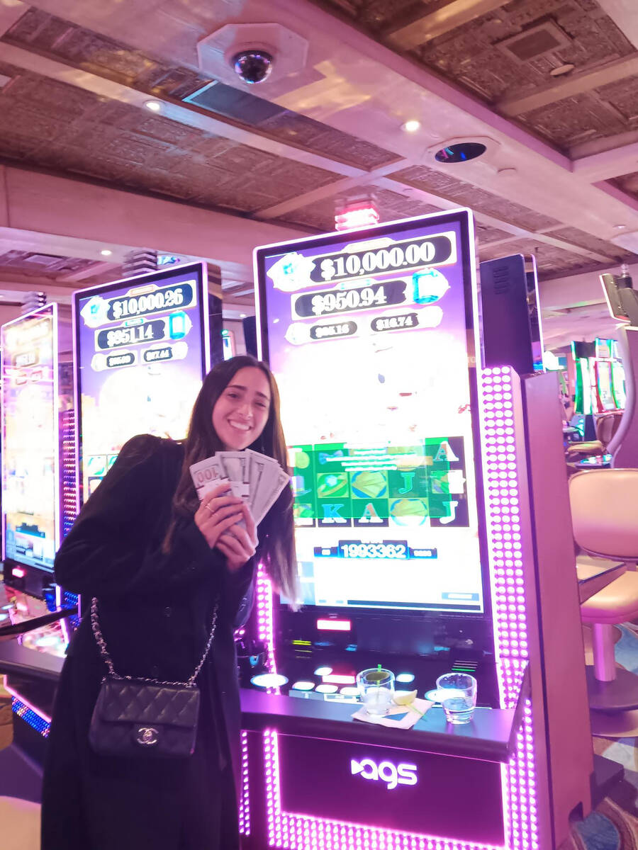 Hodaya I., visiting from Israel, won $19,934 on Rakin’ Bacon Grand Progressive in Februa ...