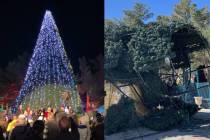 Photos show Opportunity Village's 65-foot Christmas tree before and after wind storms hit the L ...