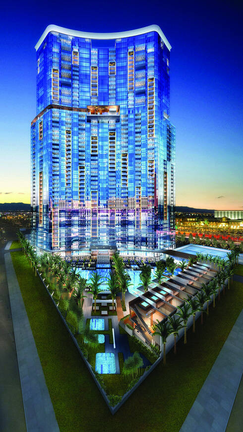 A rendering of Vegas 888, a 50-story condo tower that was planned to be built next to the Palms ...