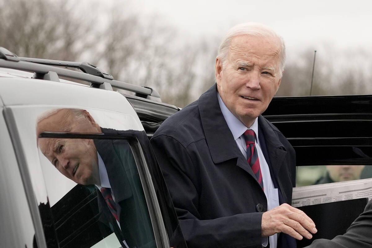 President Joe Biden arrives to board Air Force One, Tuesday, March 5, 2024, in Hagerstown, Md. ...