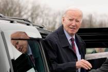 President Joe Biden arrives to board Air Force One, Tuesday, March 5, 2024, in Hagerstown, Md. ...
