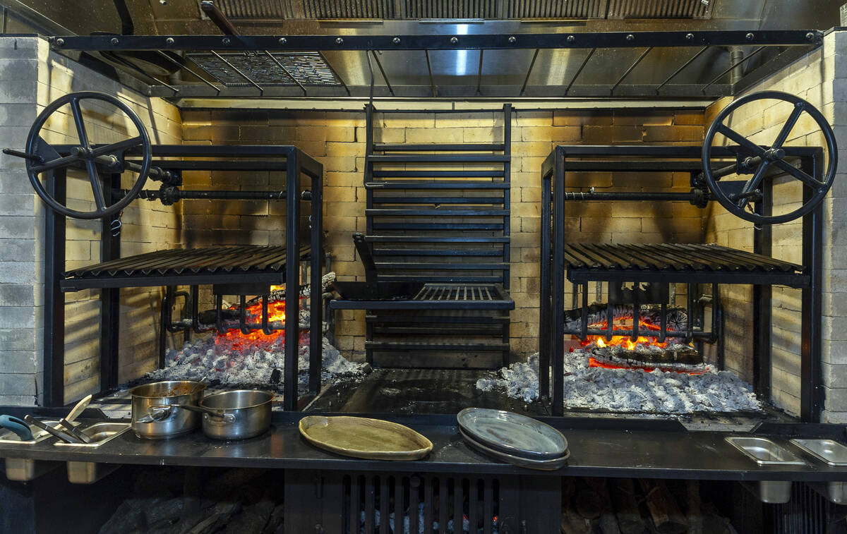 A double wood-fire grill in the kitchen at Esther's Kitchen as the team prepares to reopen in t ...