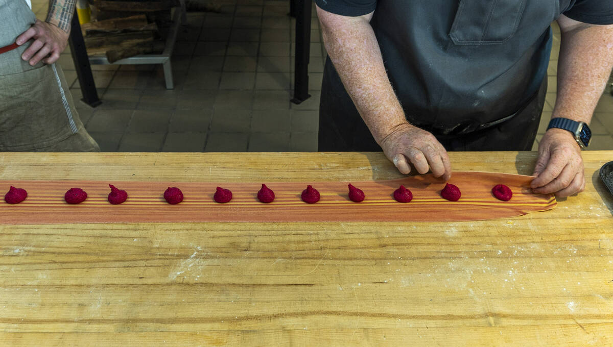 Esther's Kitchen chef/owner James Trees prepares a beet panzotti, one of many made and served e ...