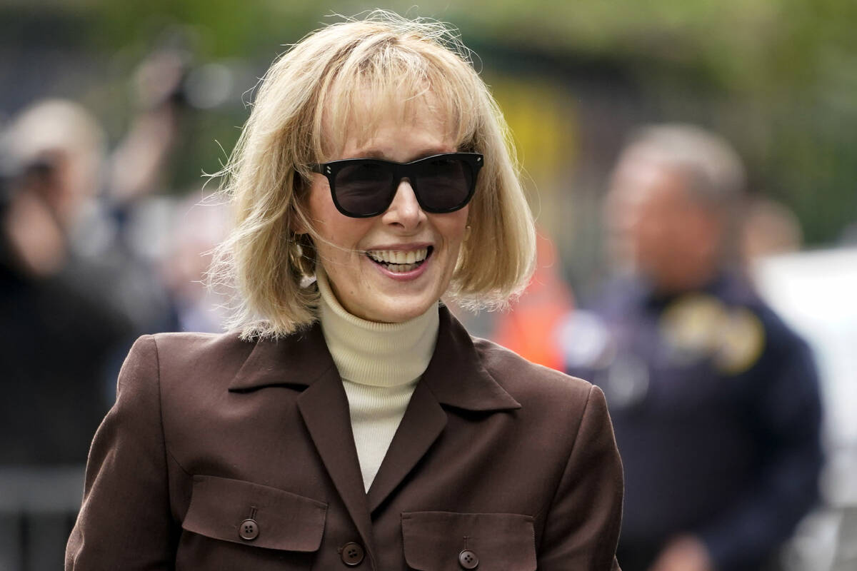 FILE - E. Jean Carroll arrives at Manhattan federal court, May 9, 2023, in New York. Lawyers fo ...