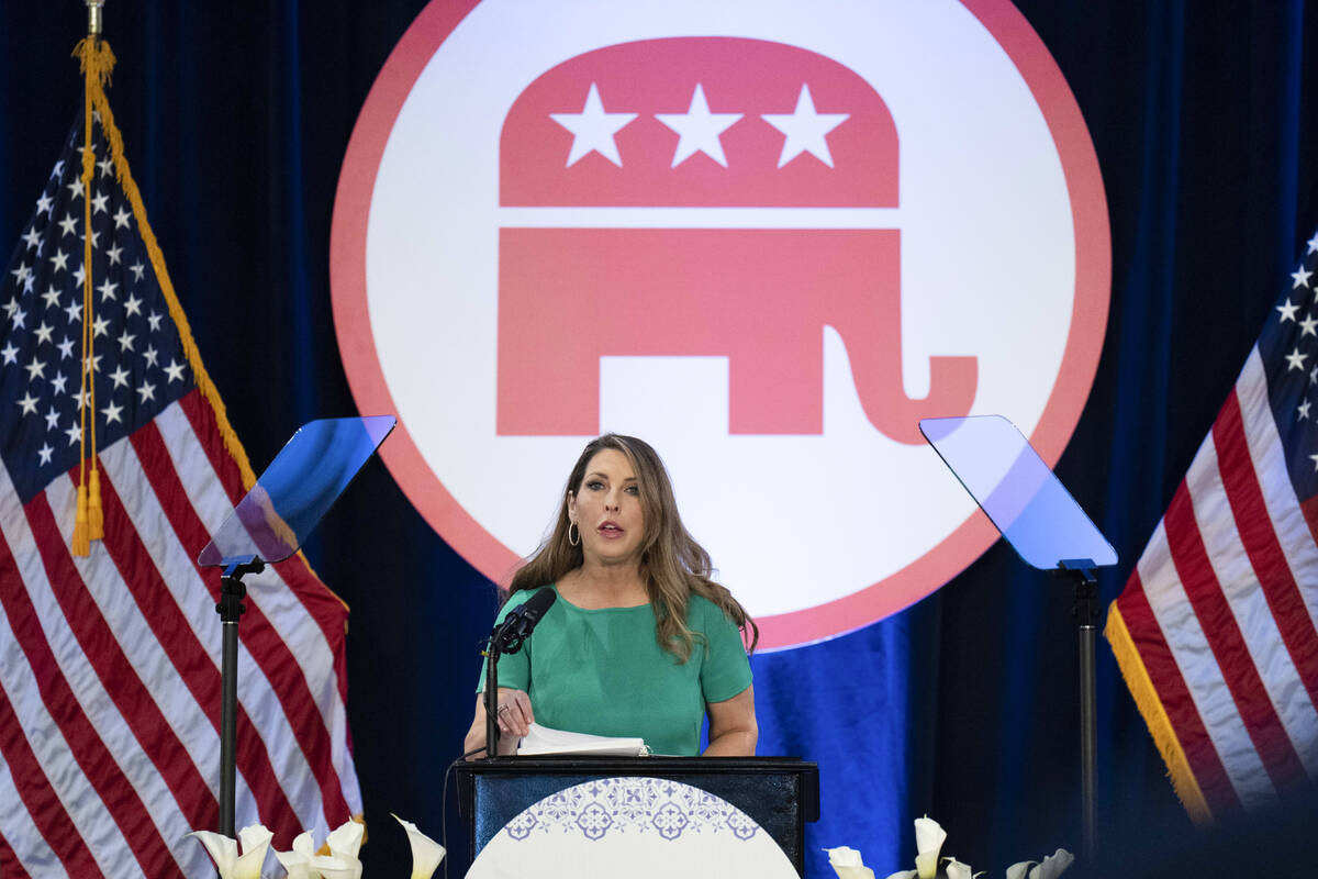 FILE - Republican National Committee Chair Ronna McDaniel speaks at the committee's winter meet ...