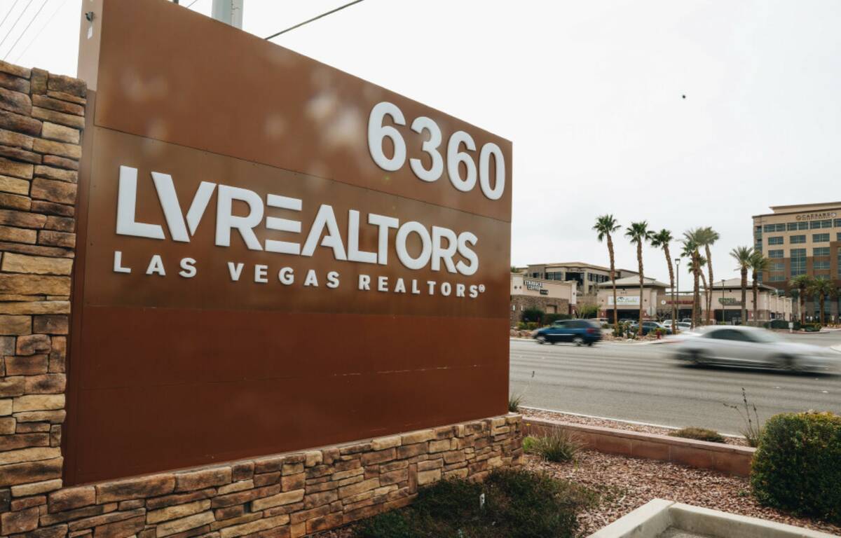 The Las Vegas Realtors building sign is seen on Sunday, March 10, 2024, in Las Vegas. (Madeline ...