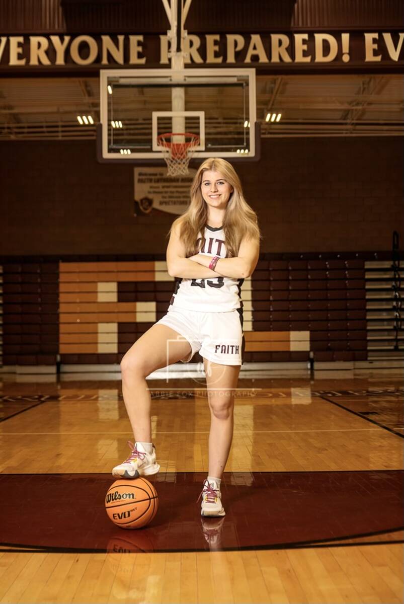 Faith Lutheran's Raina Forgue is a member of the Nevada Preps All-Southern Nevada girls basketb ...
