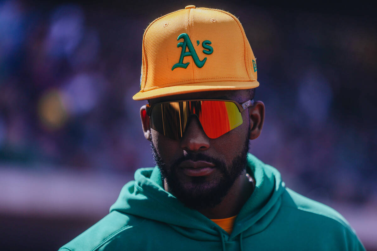 An Oakland A’s player looks on during a Big League Weekend game between the Oakland A&#x ...