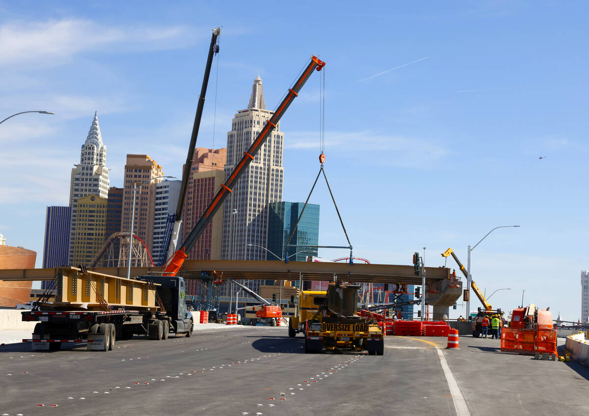 Construction is underway to connect the Tropicana Avenue exit ramp on Interstate 15, as part of ...