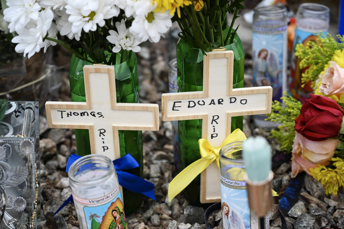 An impromptu memorial for two teens who were killed after police say they ran a red light is se ...