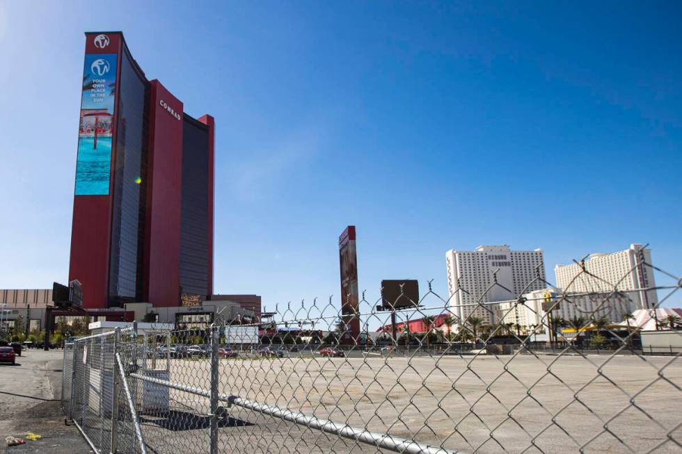 Land that was acquired by the Siegel Group is seen adjacent to the Peppermill and across from R ...