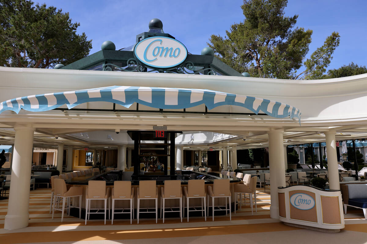 Como bar and restaurant is shown at the Bellagio pool complex in Las Vegas on Monday, March 11, ...