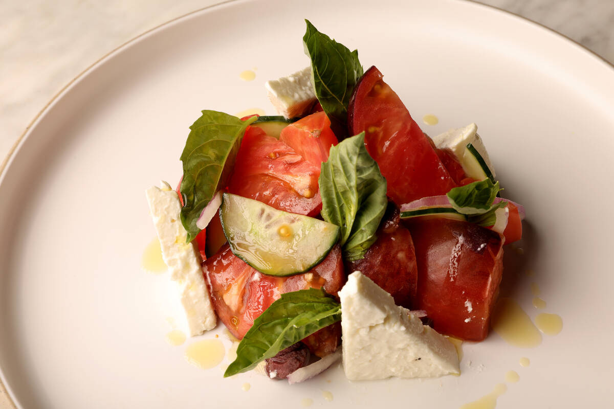 Heirloom tomato salad is offered at Como bar and restaurant at the Bellagio pool complex in Las ...