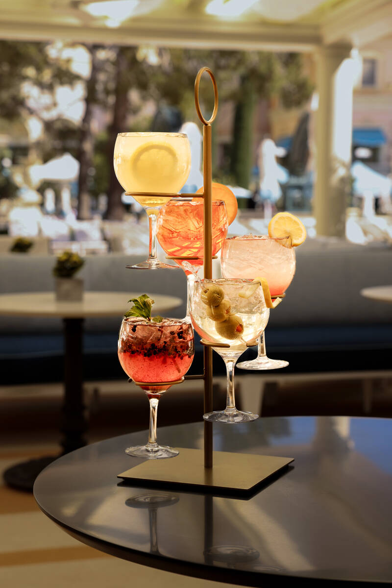 Spritz tree is offered at Como bar and restaurant at the Bellagio pool complex in Las Vegas on ...