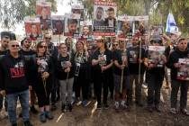 Relatives and supporters of Israeli captives held in Gaza since the Oct. 7 attacks by Hamas mil ...