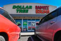 A combination Dollar Tree and Family Dollar store at Pecos Road and Sahara Avenue is seen Wedne ...